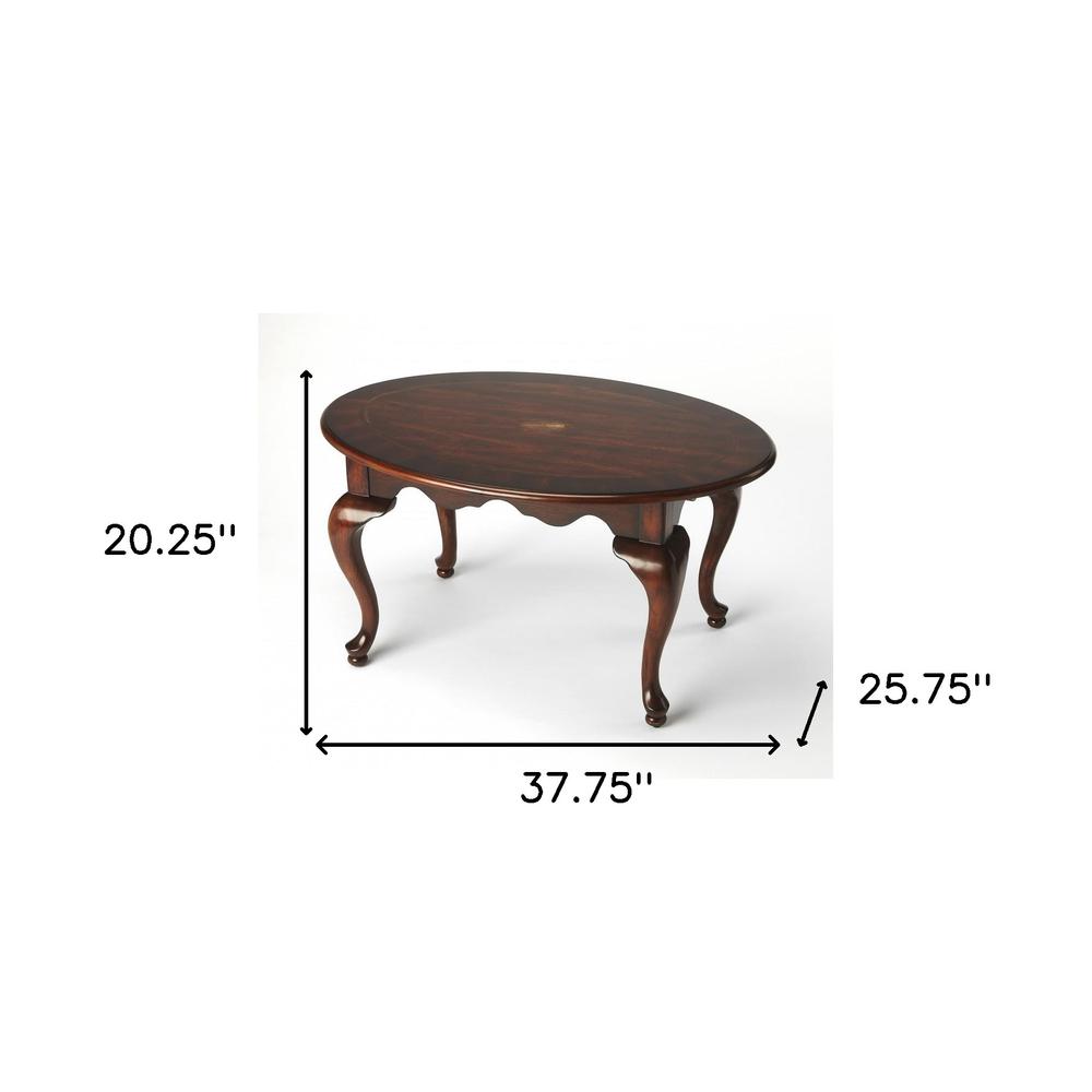 Traditional Traditional Cherry Oval Coffee Table. Picture 6