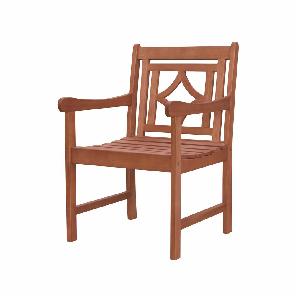 Brown Dining Armchair with Decorative Back Brown. Picture 1
