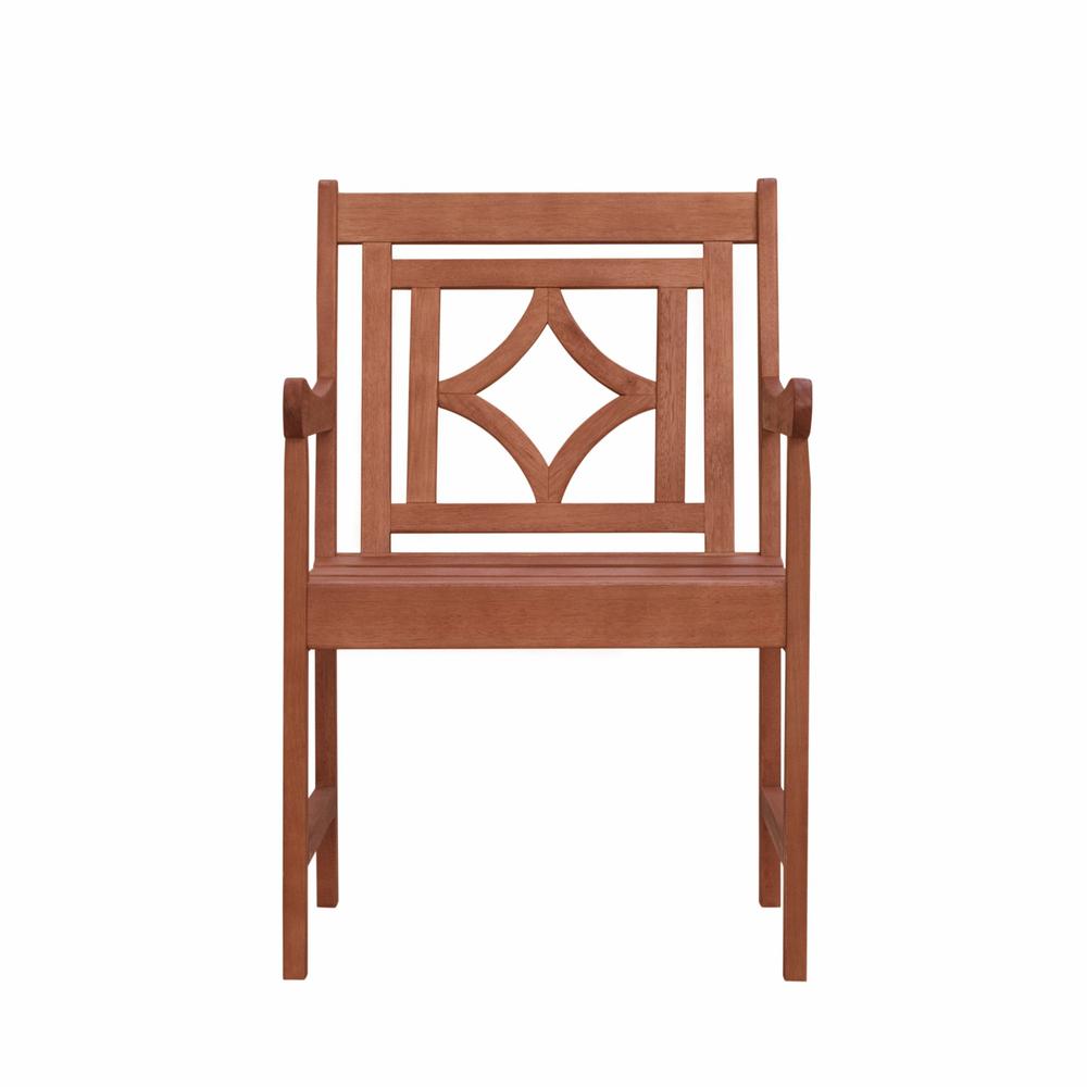 Brown Dining Armchair with Decorative Back Brown. Picture 3