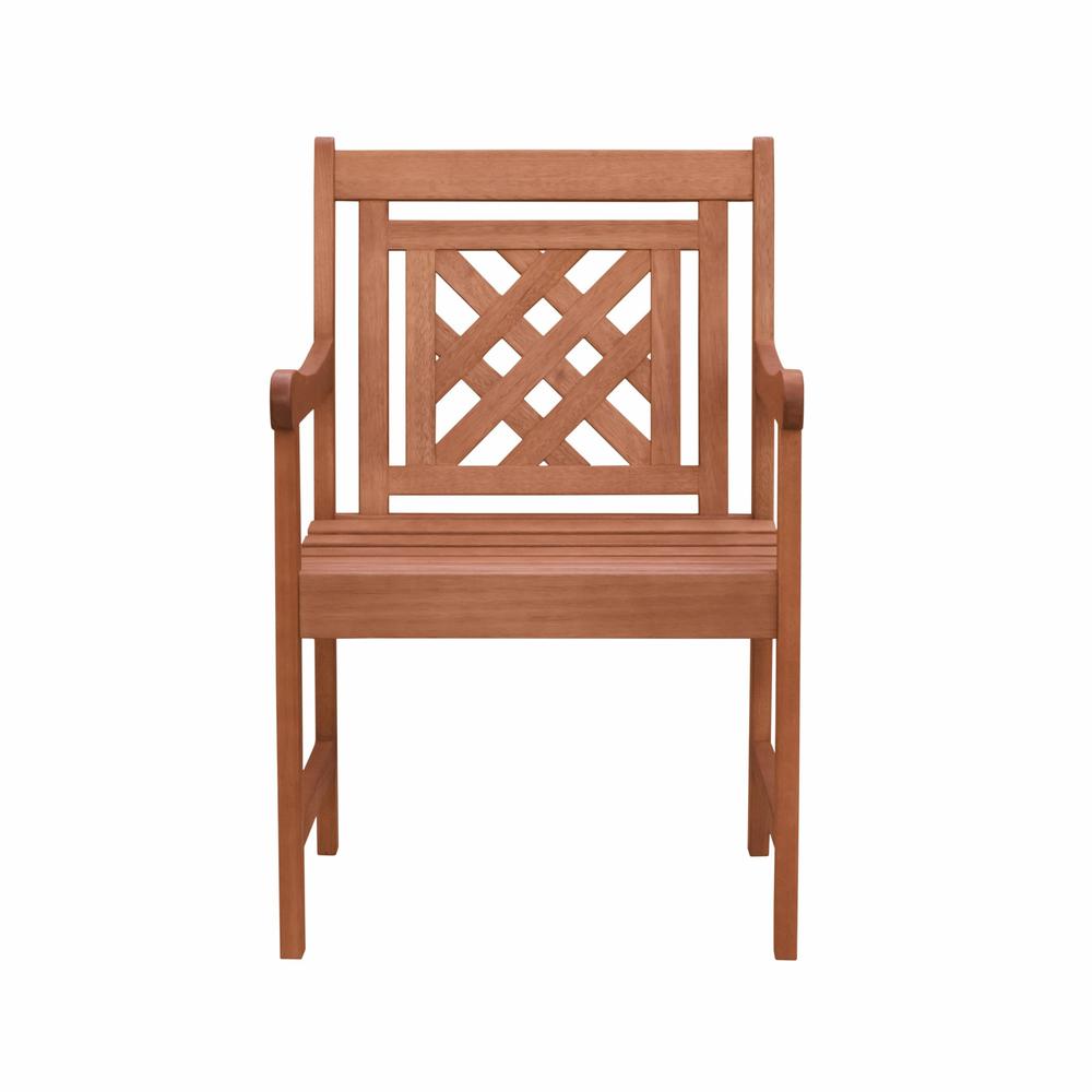 Brown Dining Armchair with Hatched Back Brown. Picture 3