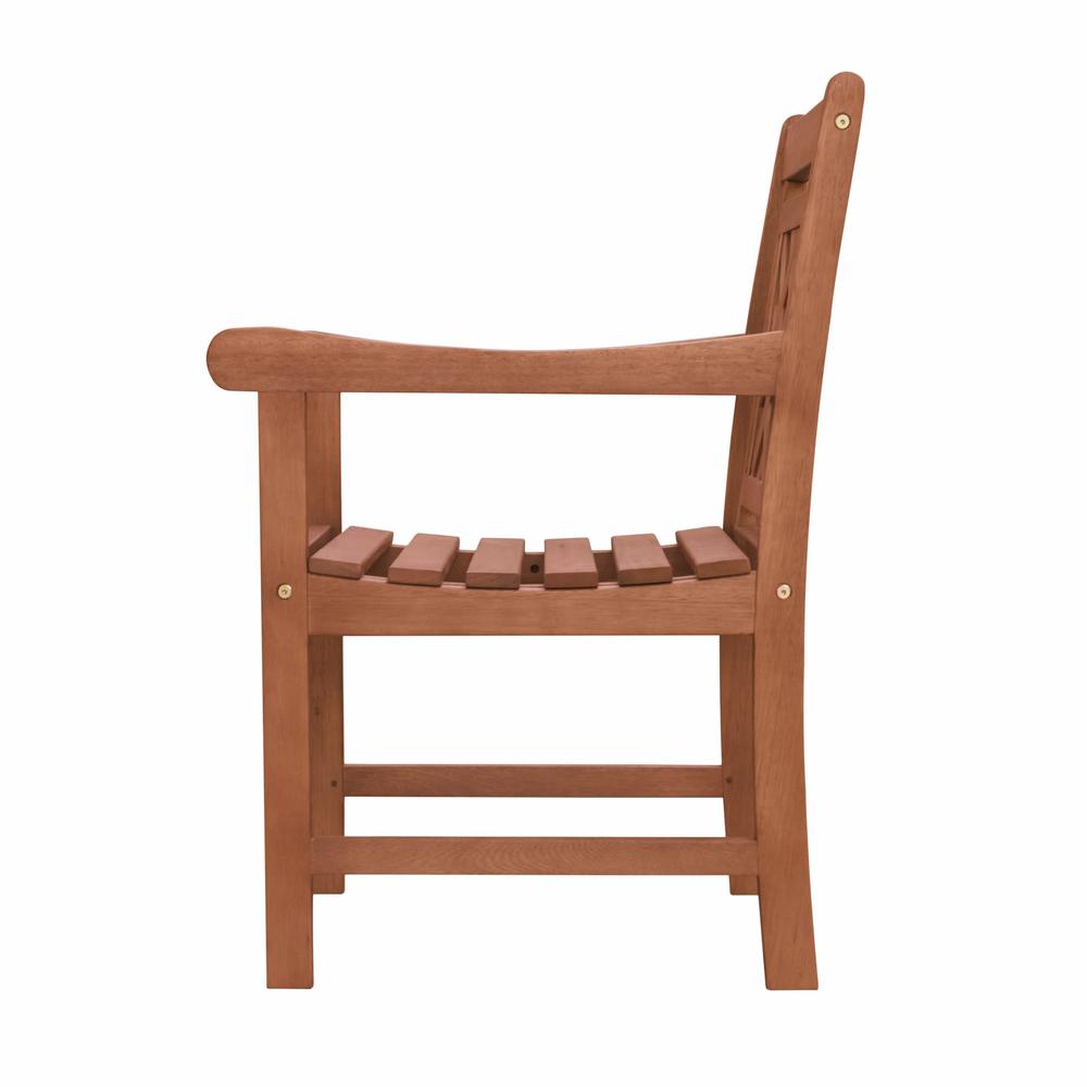 Brown Dining Armchair with Hatched Back Brown. Picture 4