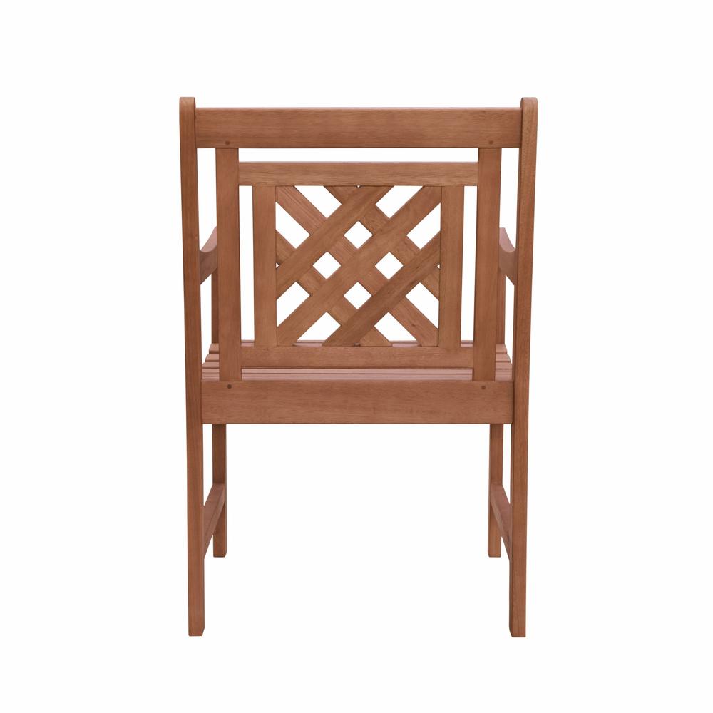 Brown Dining Armchair with Hatched Back Brown. Picture 5