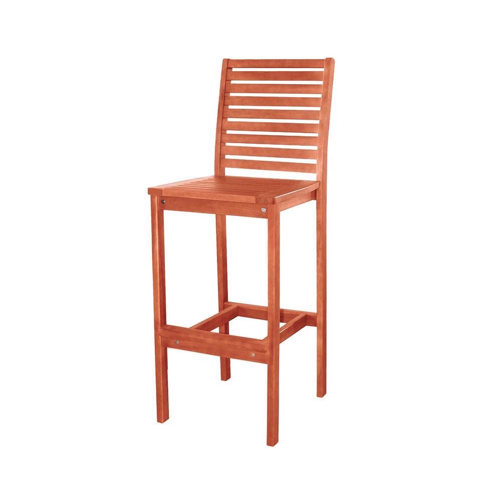 Brown Bar Chair with Horizontal Slats Tan. Picture 1