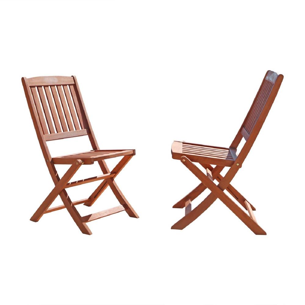 Set of Two Brown Folding Chairs Tan. Picture 1