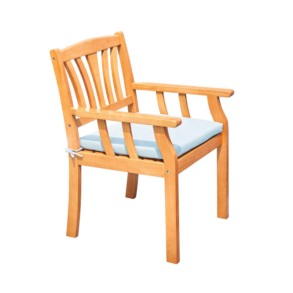 Light Wood Dining Armchair with Vertical Slats Honey. Picture 1