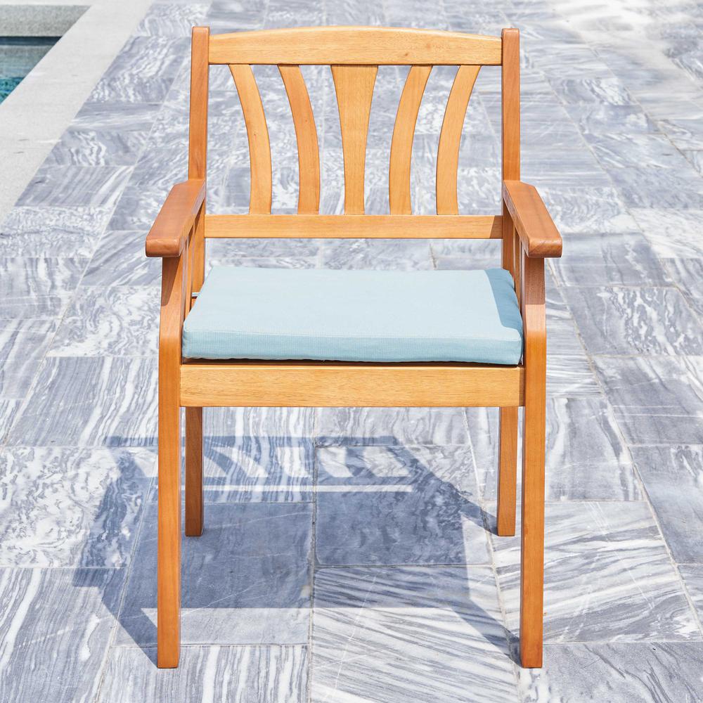 Light Wood Dining Armchair with Vertical Slats Honey. Picture 3