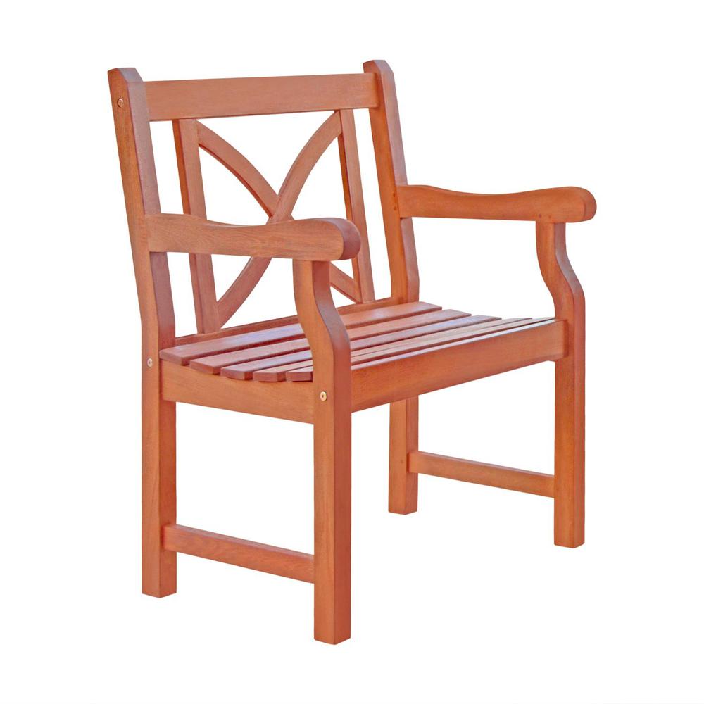 Brown Patio Armchair with Cross Back Design Tan. Picture 1