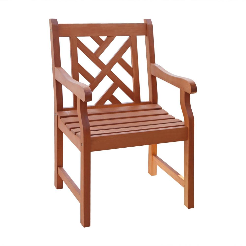 Brown Patio Armchair with Diagonal Design Tan. Picture 1