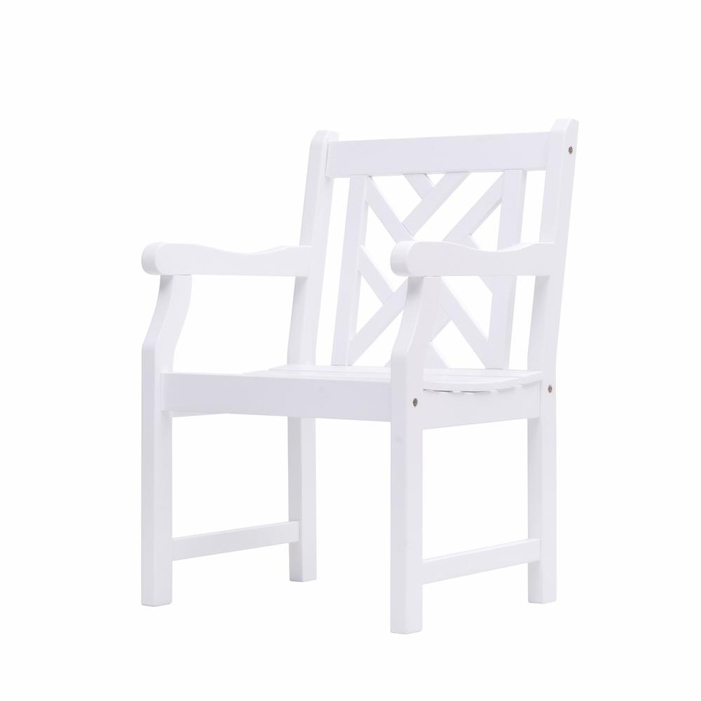 White Patio Armchair with Diagonal Design White. The main picture.