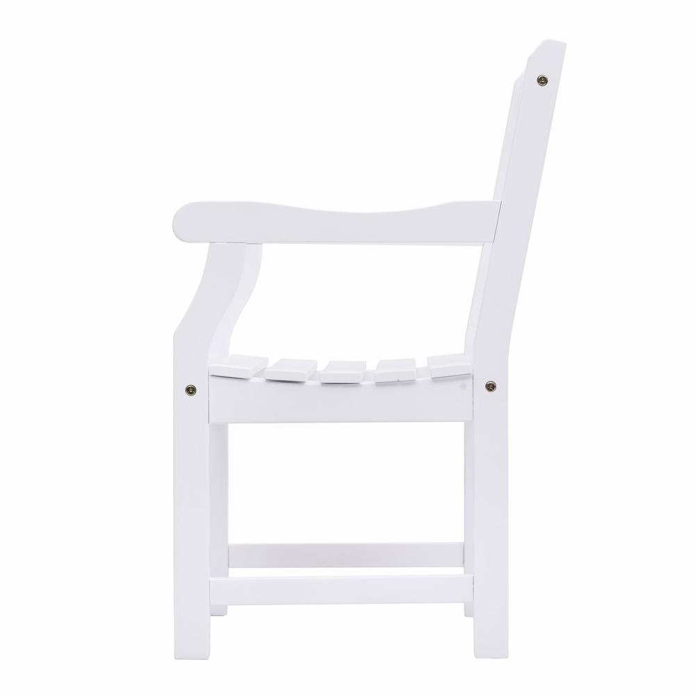 White Patio Armchair with Diagonal Design White. Picture 3