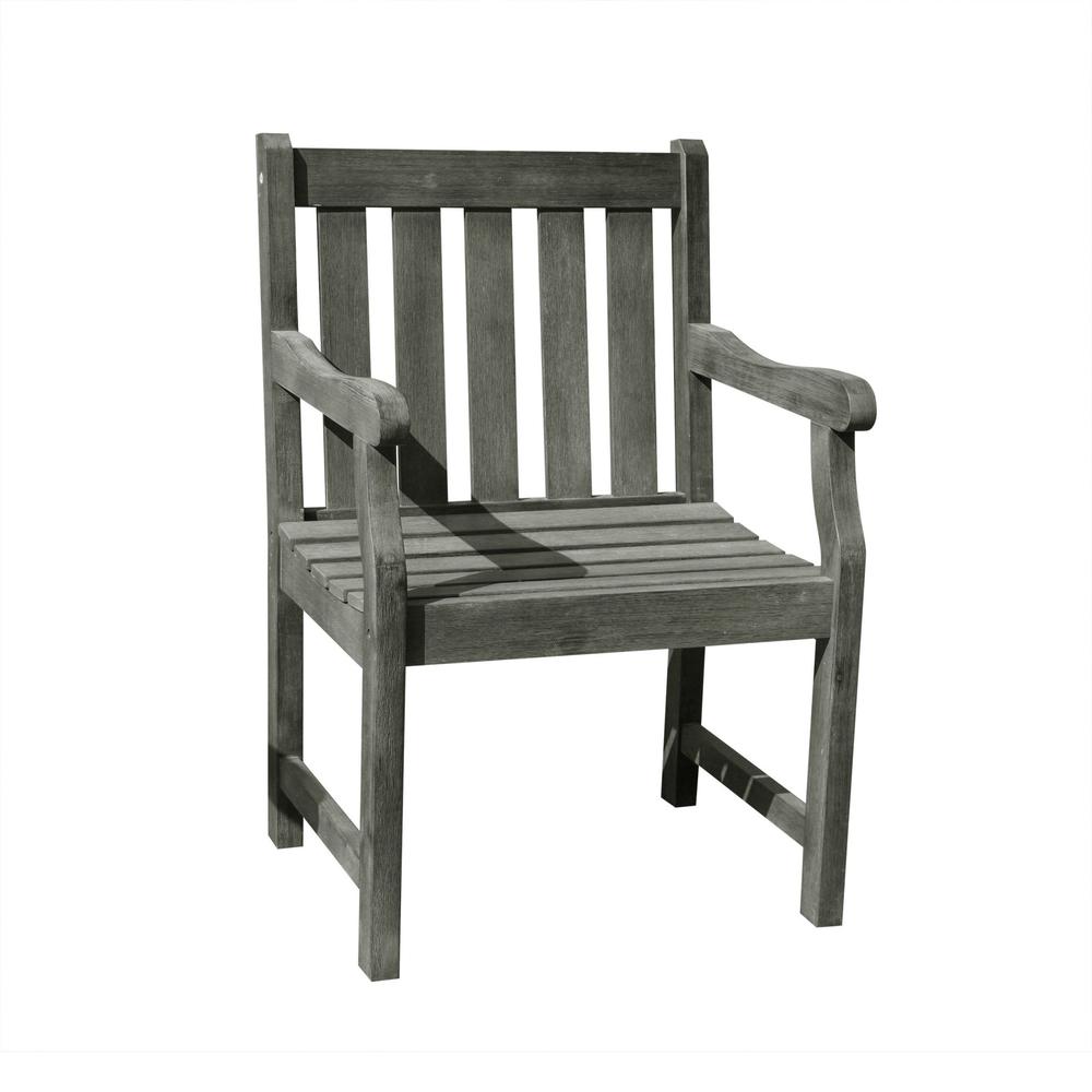 Distressed Garden Armchair Gray. Picture 1