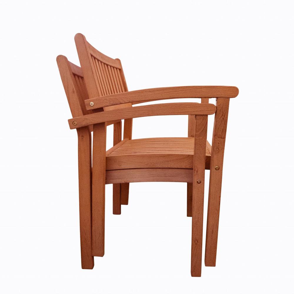 Set of Two Brown Stacking Armchairs Tan. Picture 1
