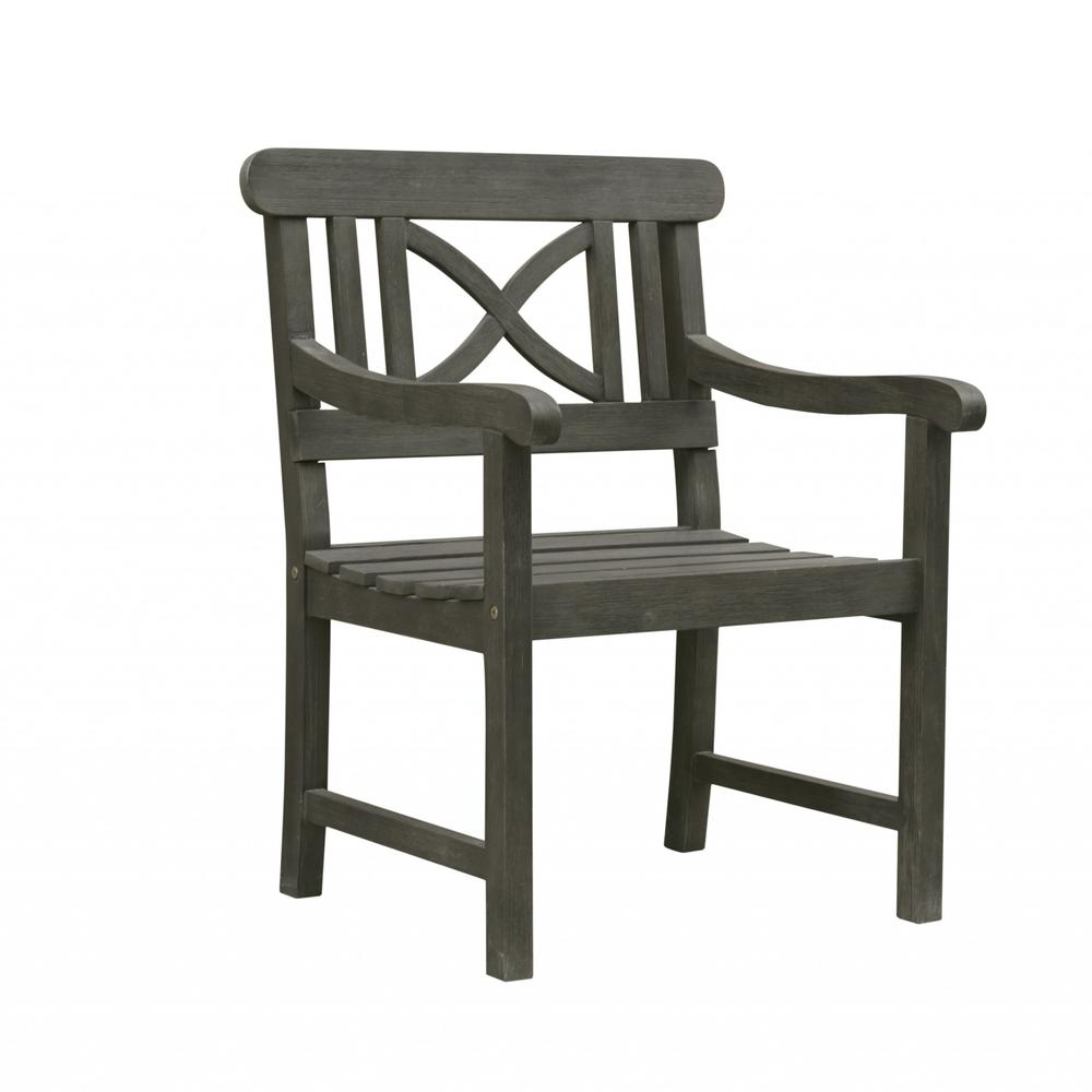 Distressed Grey Garden Armchair Gray. Picture 1