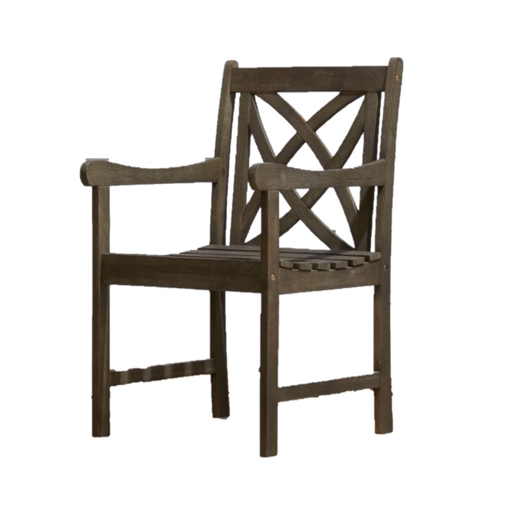 Distressed Patio Armchair with Decorative Back Gray. Picture 5