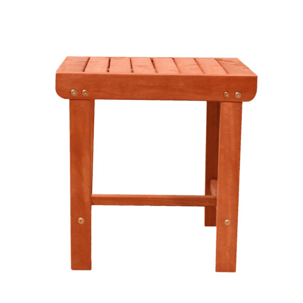 Sienna Brown Outdoor Wooden Side Table Brown. Picture 1