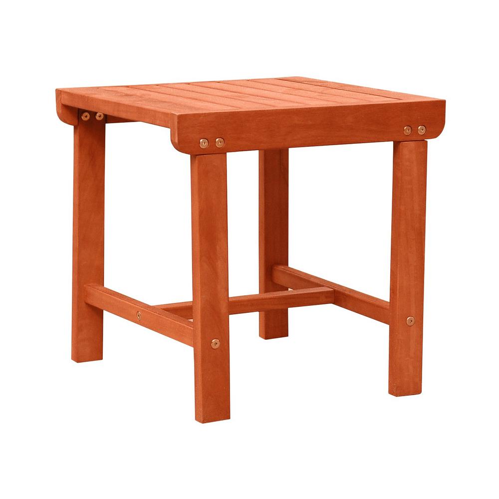Sienna Brown Outdoor Wooden Side Table Brown. Picture 2