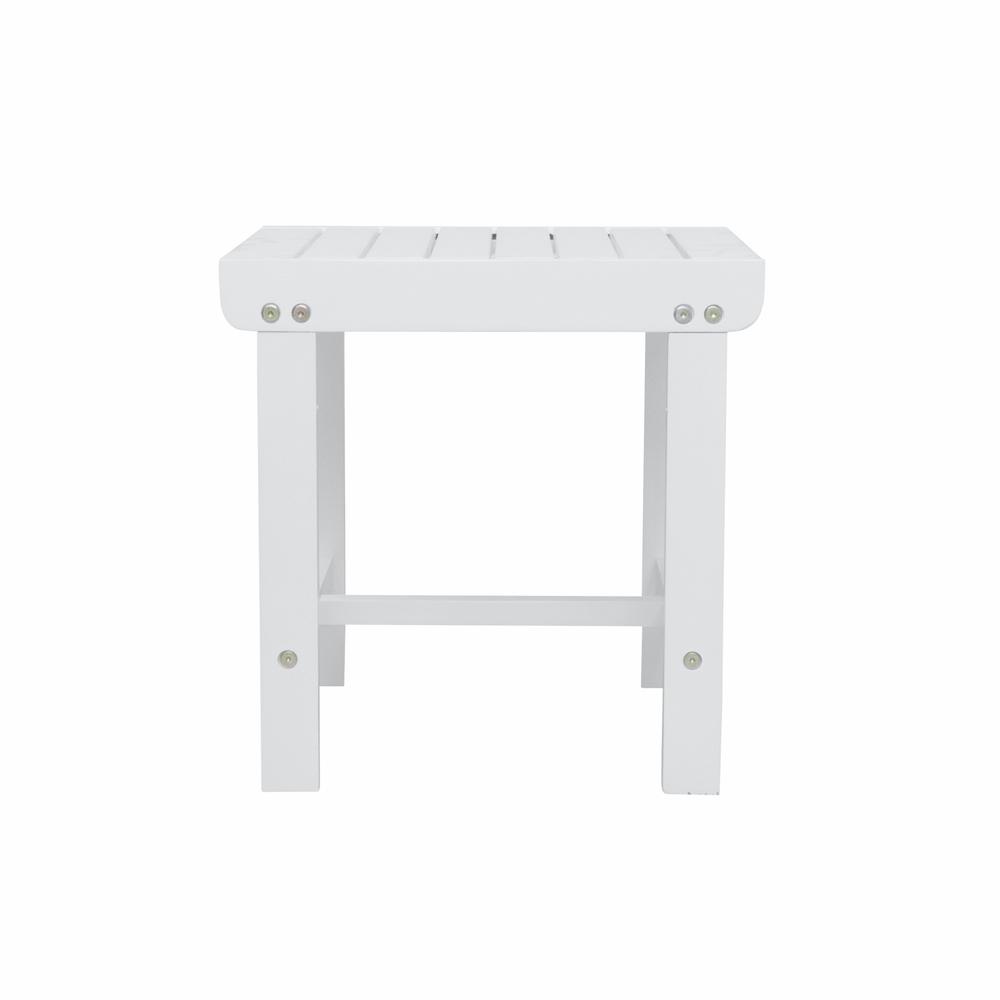 White Outdoor Wooden Side Table White Painted. Picture 2
