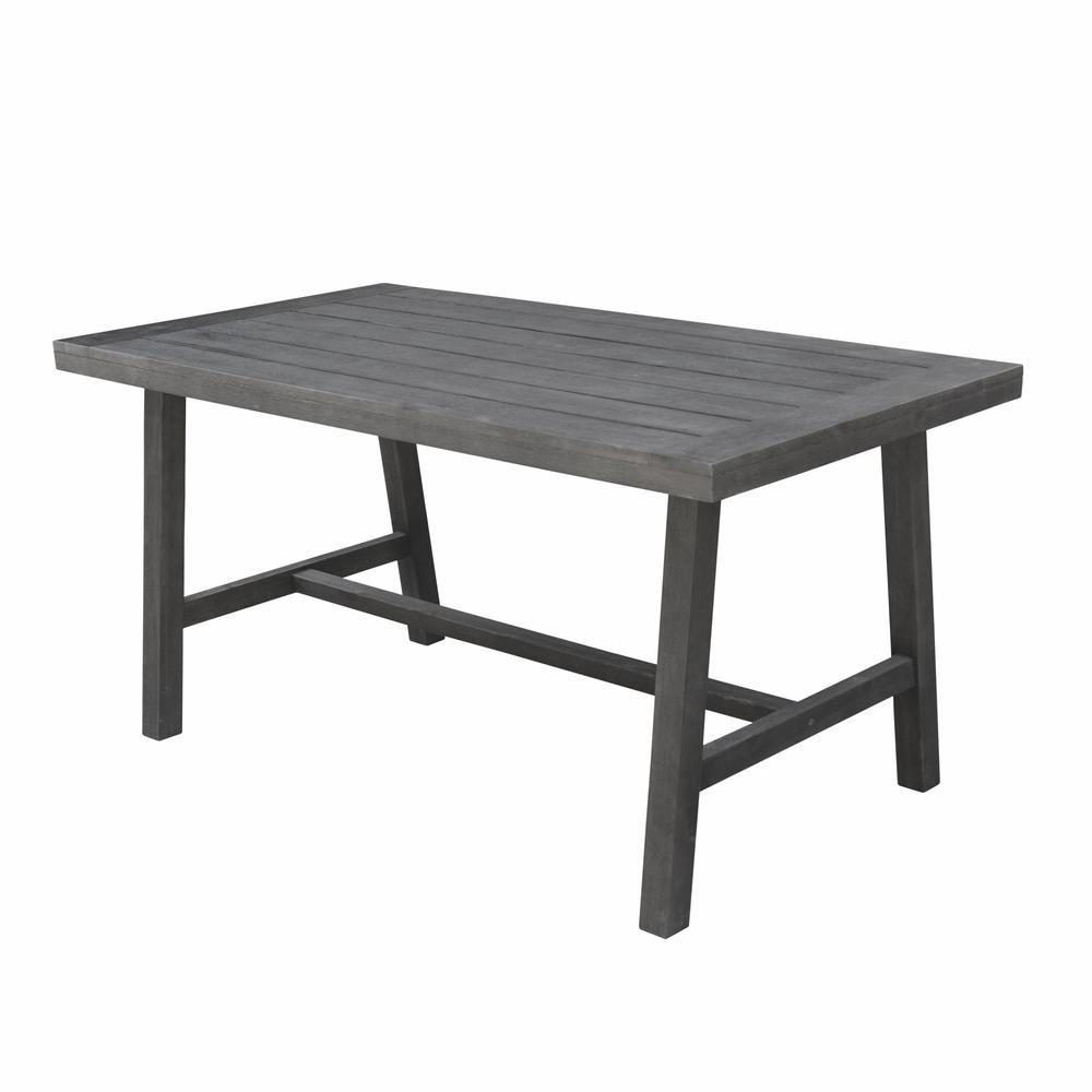 Dark Grey Dining Table with Leg Support Vista grey. Picture 1