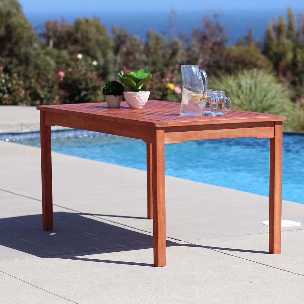 Sienna Brown Dining Table with Straight Legs Brown. Picture 2
