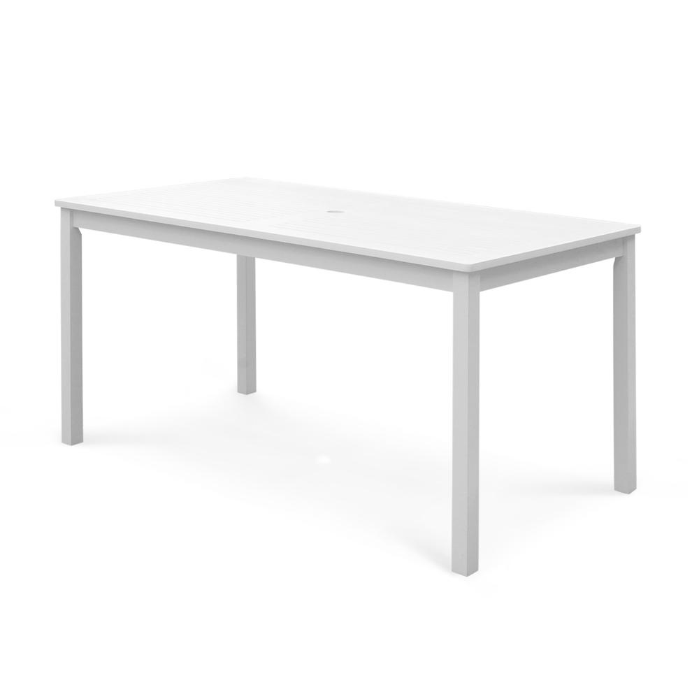 White Dining Table with Straight Legs White Painted. Picture 1
