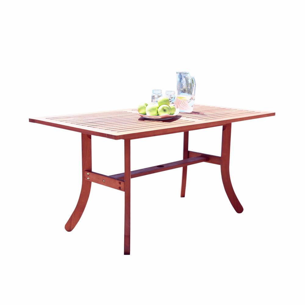 Sienna Brown Dining Table with Curved Legs Brown. Picture 1