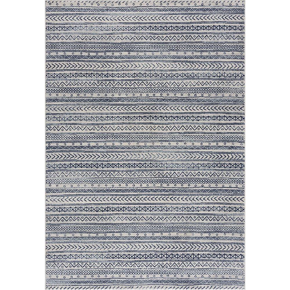 2’ x 4’ Navy Blue Decorative Stripes Area Rug Navy Blue. Picture 3
