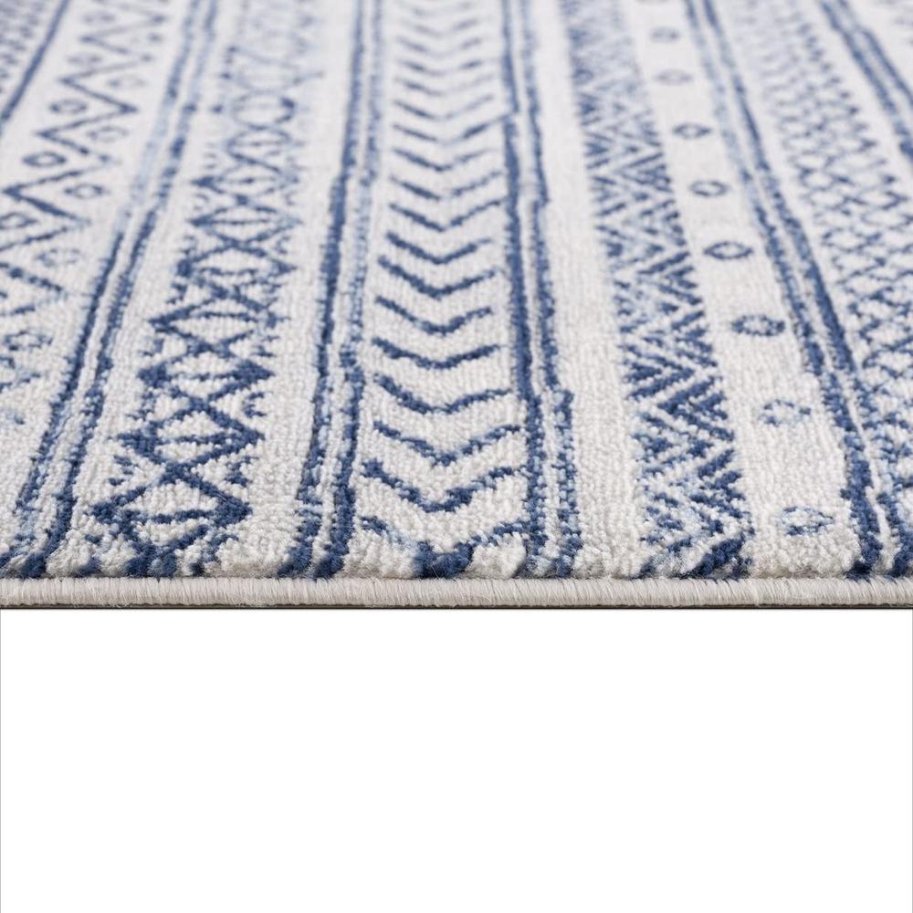 2’ x 4’ Navy Blue Decorative Stripes Area Rug Navy Blue. Picture 7