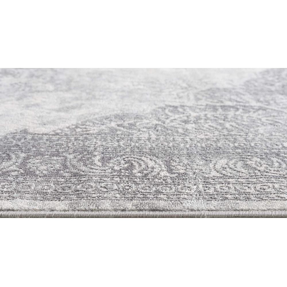 2’ x 10’ Gray Distressed Medallion Runner Rug Grey. Picture 7