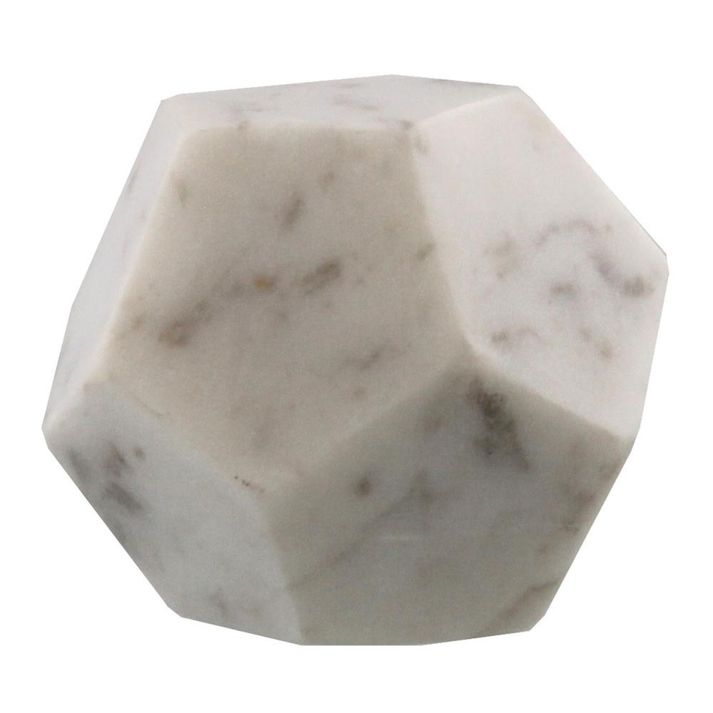 White Marble Geometric Sculpture White. Picture 1