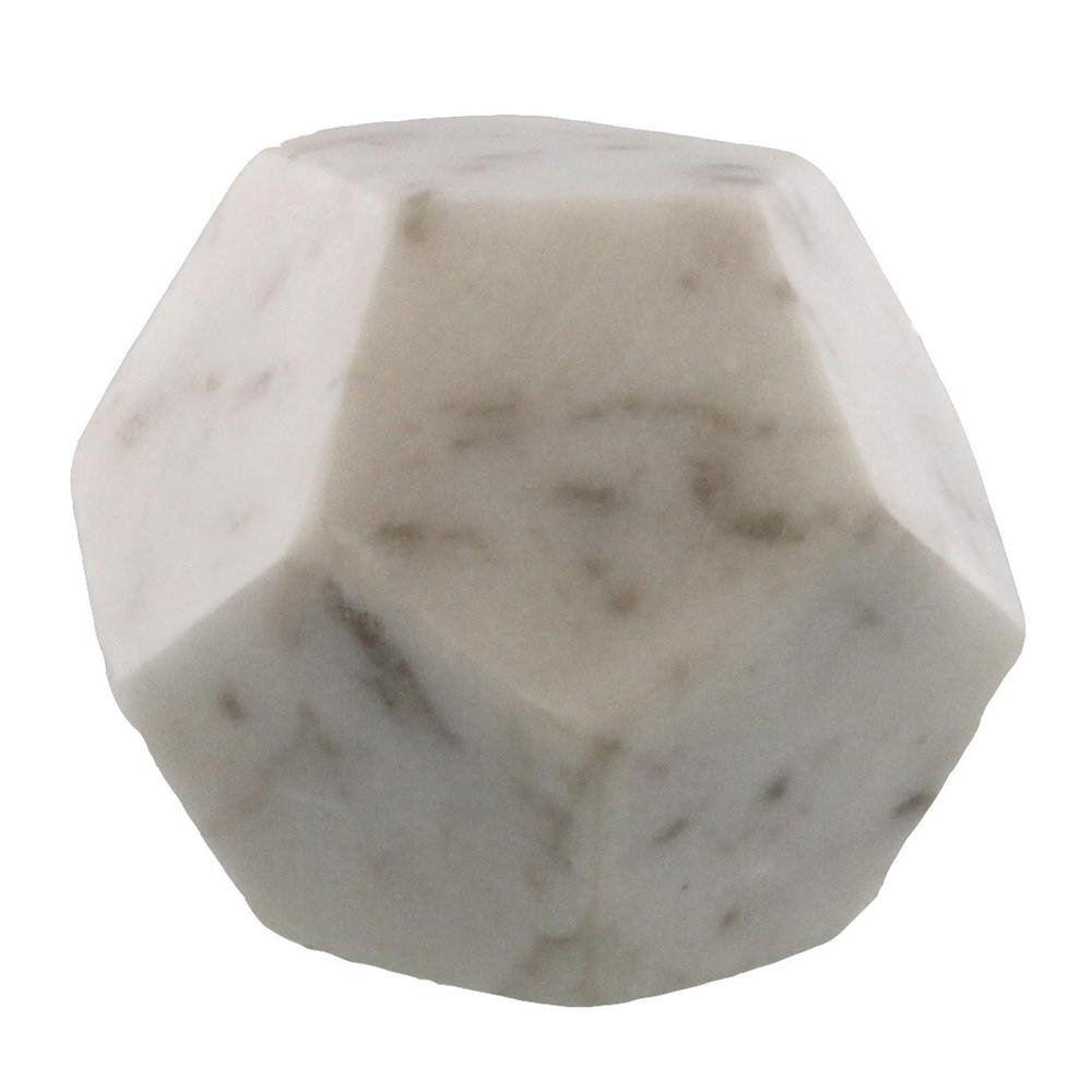 White Marble Geometric Sculpture White. Picture 6