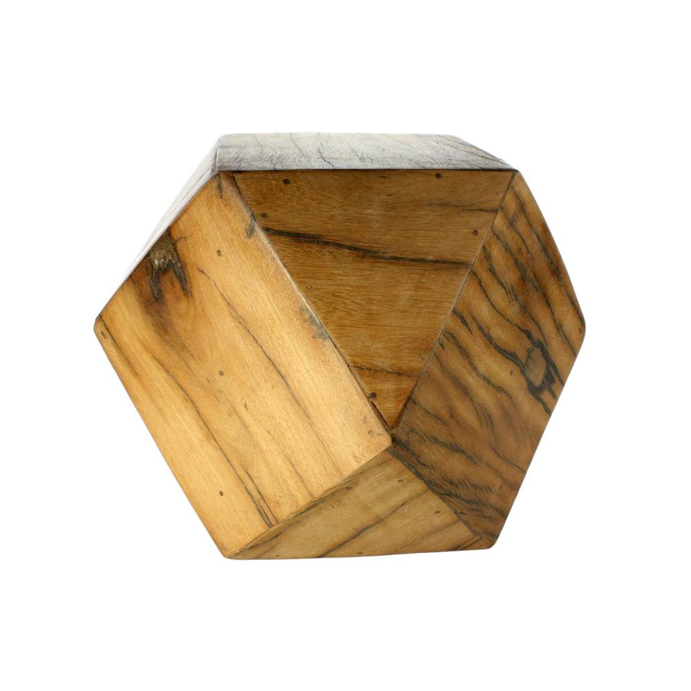 Wooden Geometric Sculpture Natural. The main picture.
