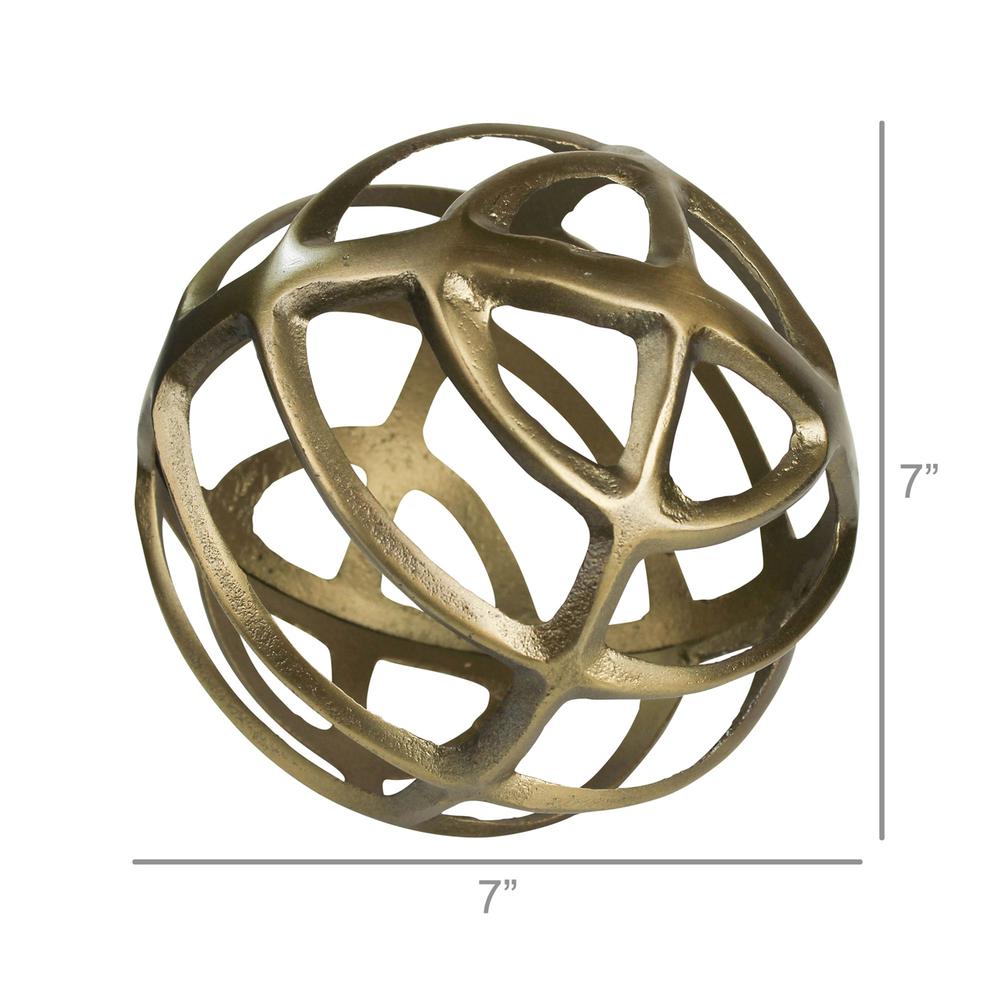Gold Metal Geometric Sphere Brass. Picture 2