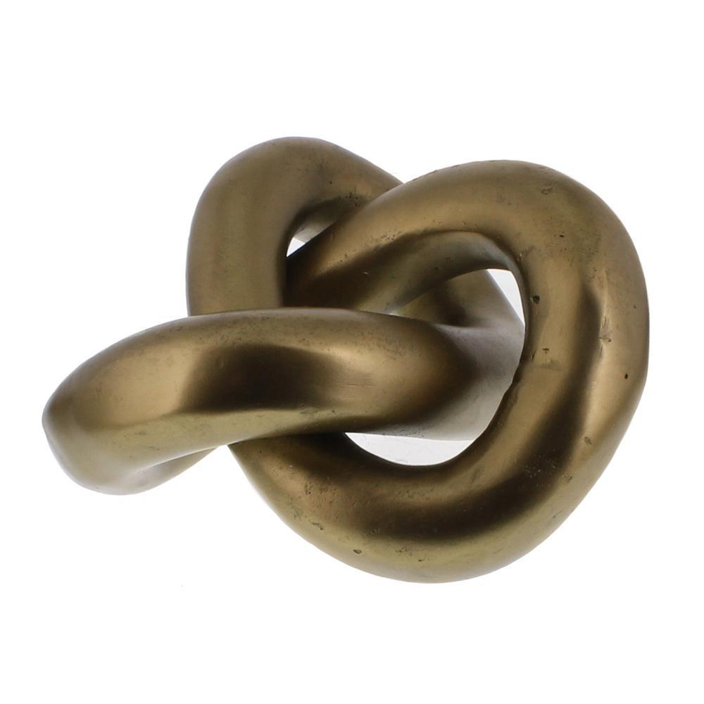 Gold Metal Knot Sculpture Brass. The main picture.