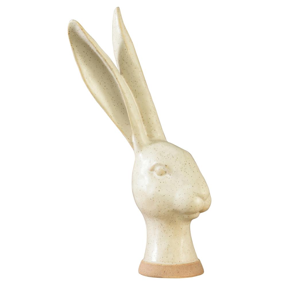 Jumbo Hare Bust Sculpture White. Picture 1