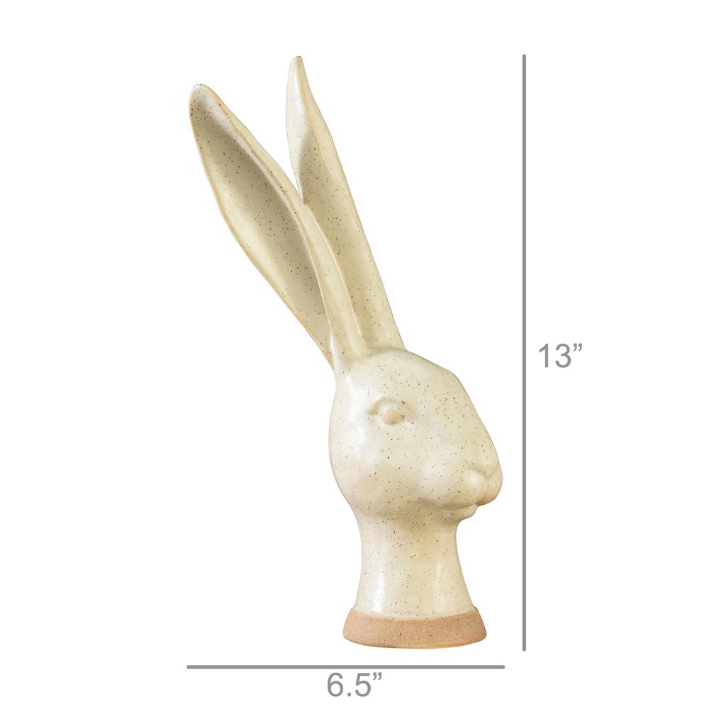 Jumbo Hare Bust Sculpture White. Picture 2