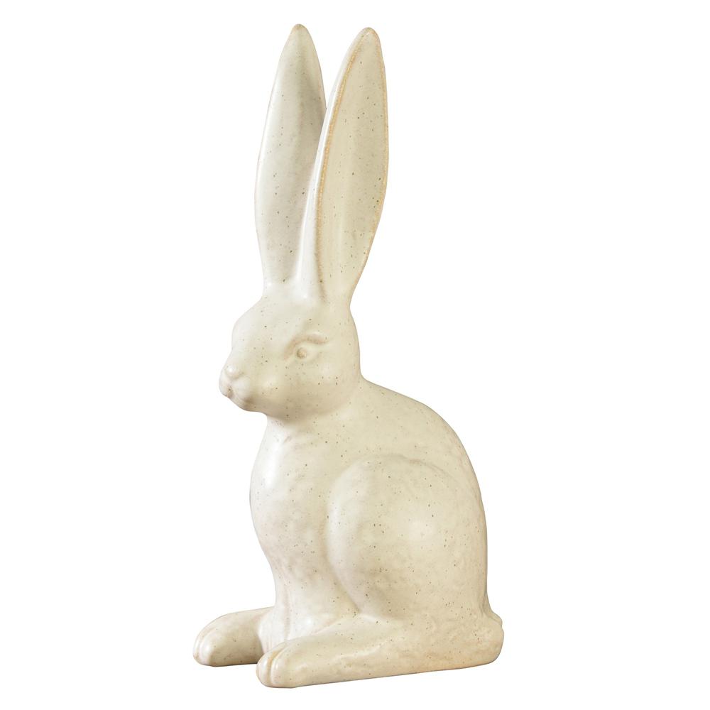 Jumbo Ceramic Rabbit Sculpture White. Picture 1