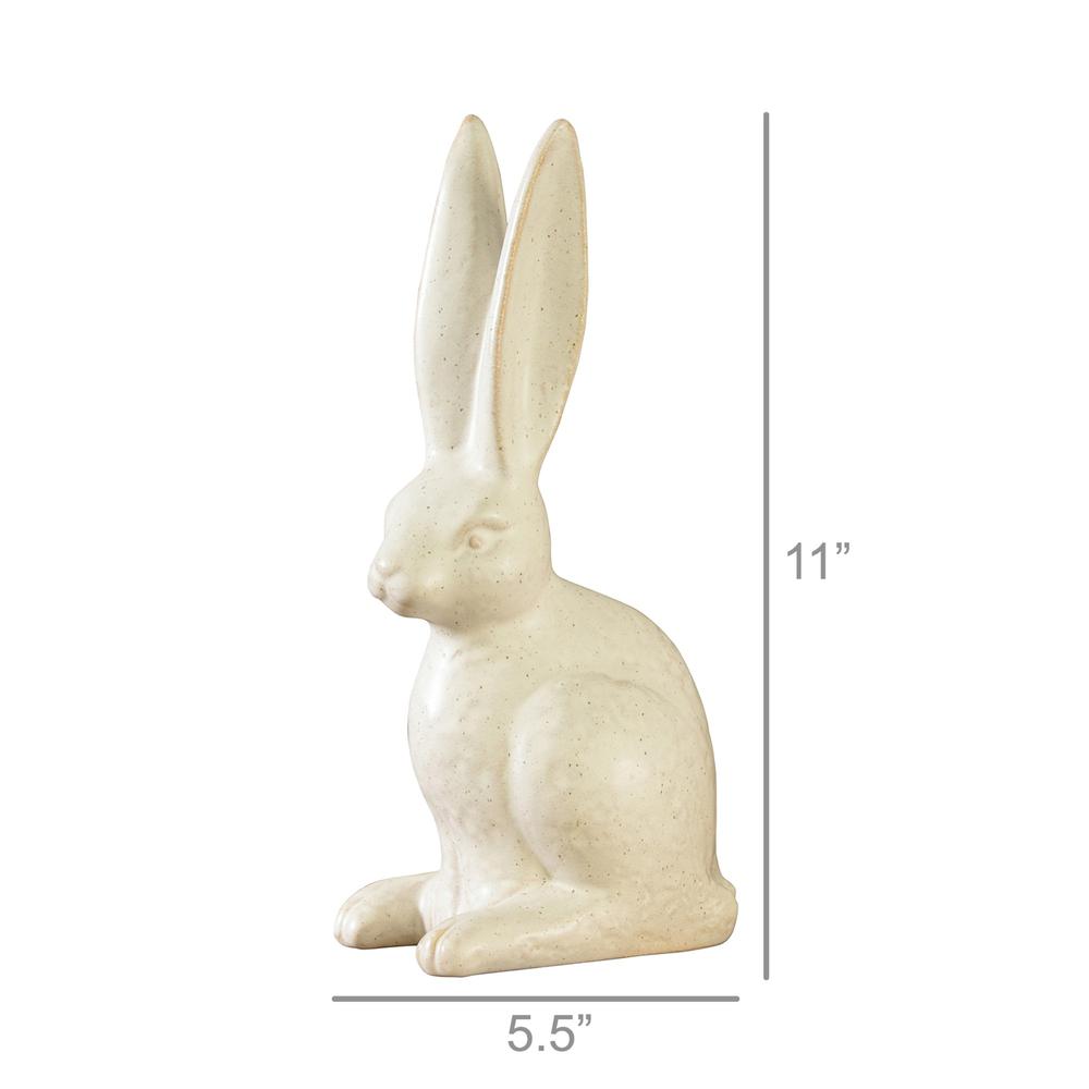 Jumbo Ceramic Rabbit Sculpture White. Picture 2