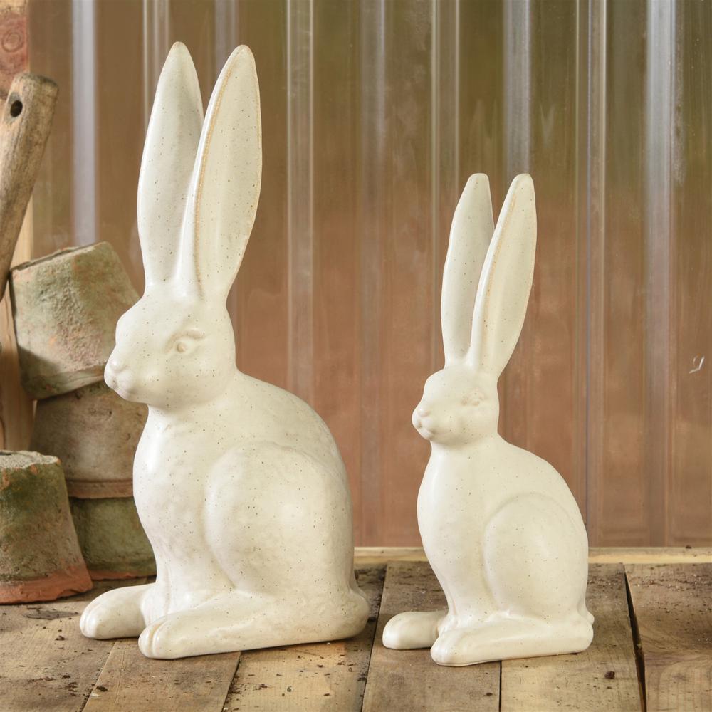 Jumbo Ceramic Rabbit Sculpture White. Picture 3
