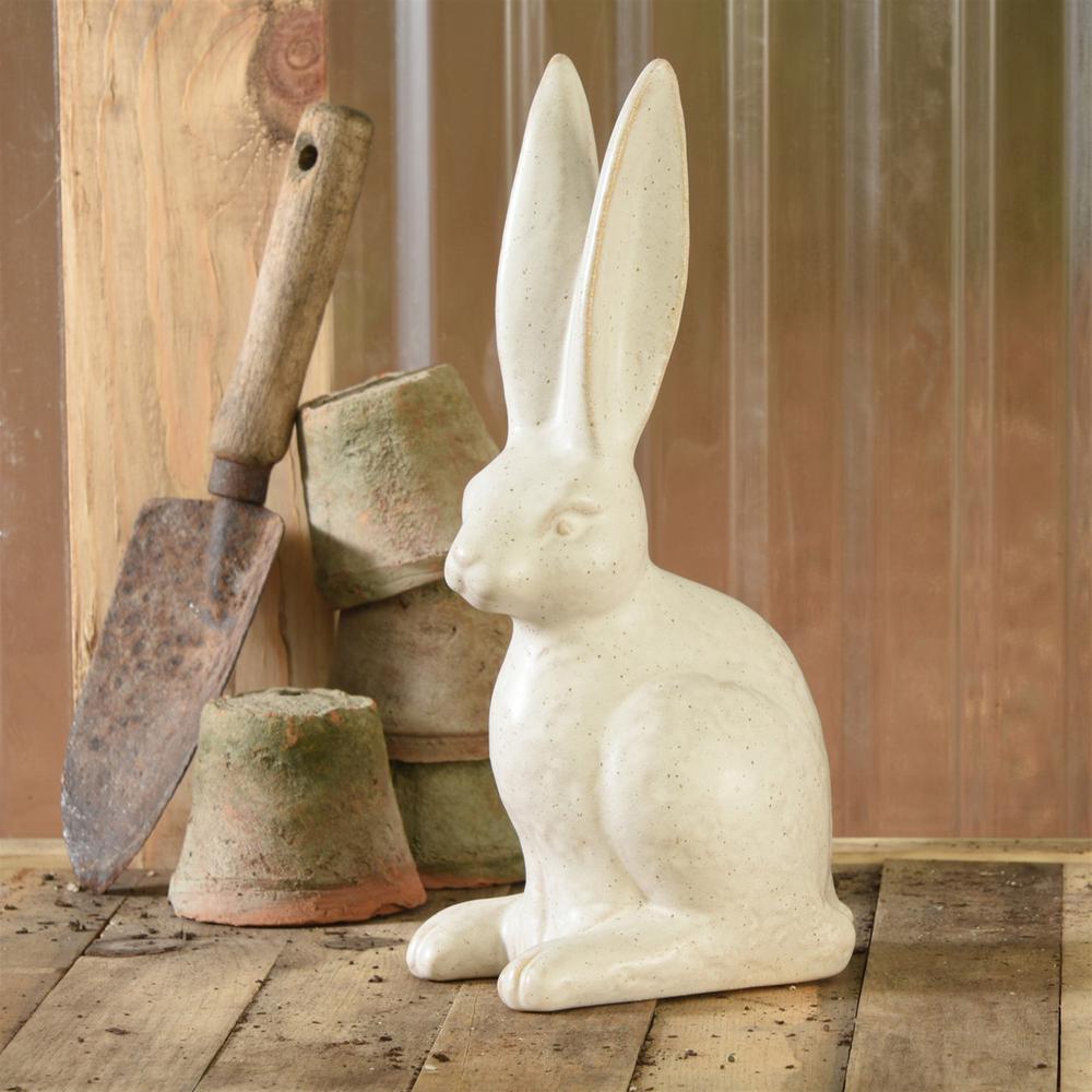 Jumbo Ceramic Rabbit Sculpture White. Picture 4
