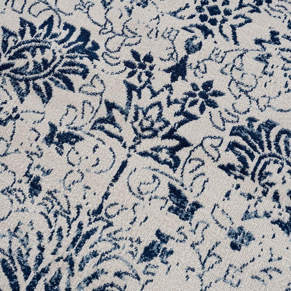 2’ x 3’ Navy Blue Distressed Floral Scatter Rug Navy. Picture 3