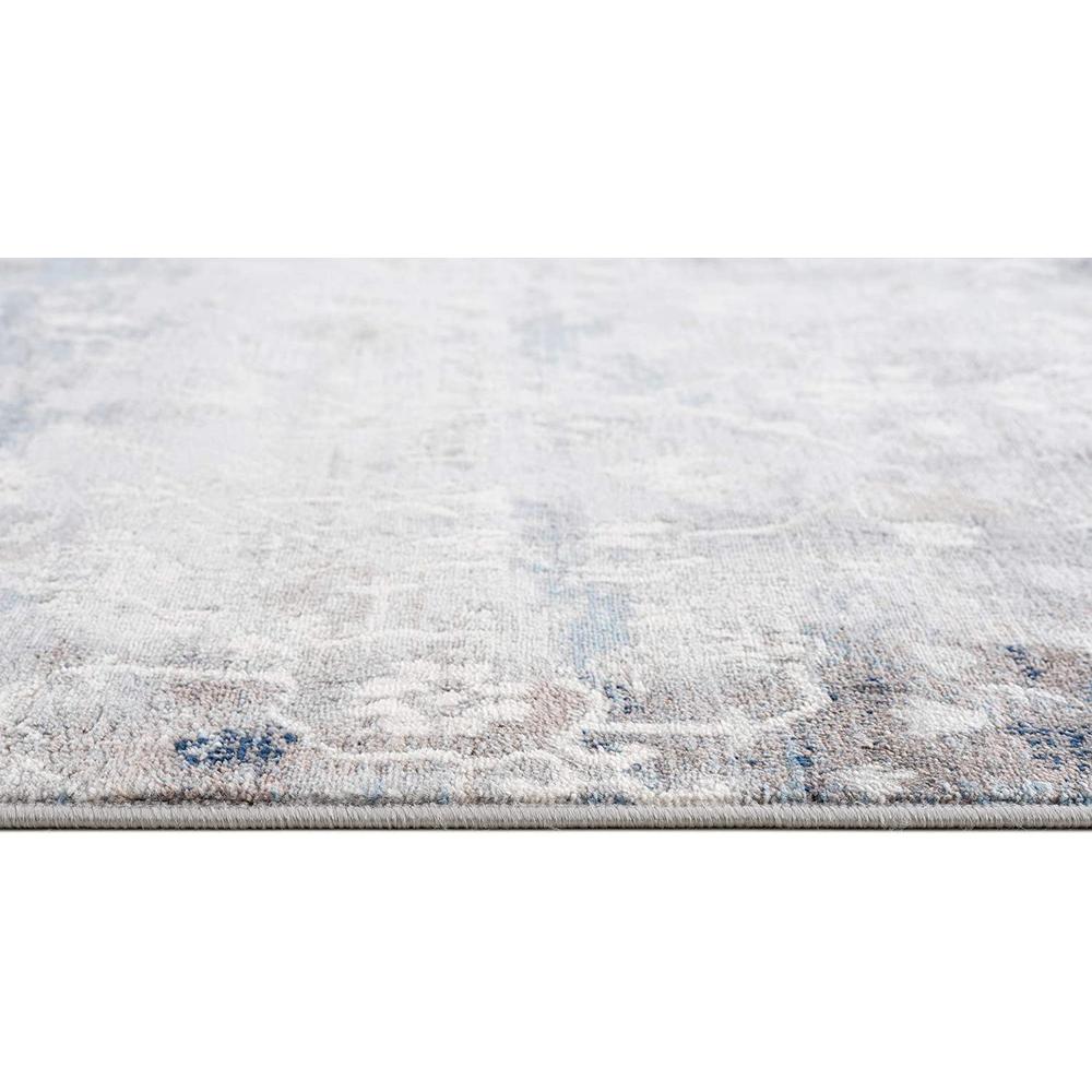 2’ x 10’ Navy and Beige Distressed Vines Runner Rug Navy. Picture 6