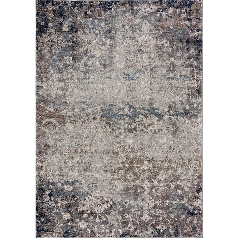 2’ x 10’ Navy and Beige Distressed Vines Runner Rug Navy. Picture 7