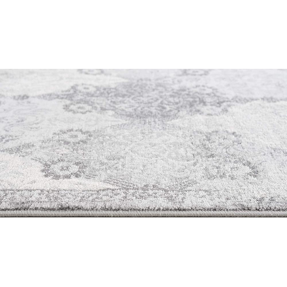 2’ x 10’ Gray Distressed Trellis Pattern Runner Rug Grey. Picture 6