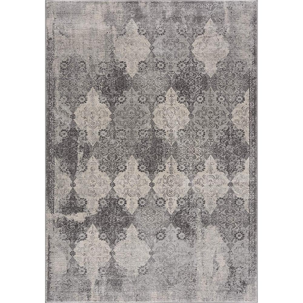2’ x 10’ Gray Distressed Trellis Pattern Runner Rug Grey. Picture 7