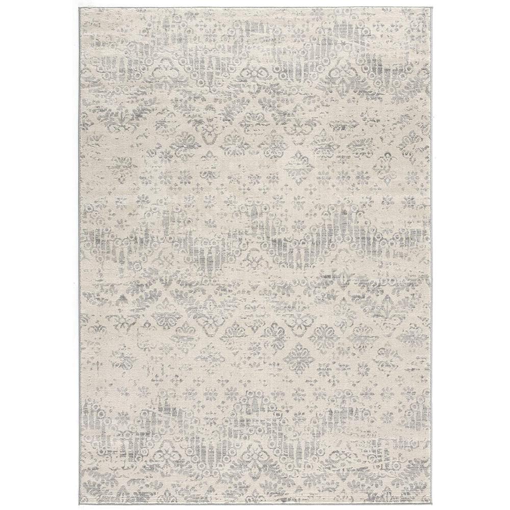 2’ x 10’ Ivory Distressed Ikat Pattern Runner Rug Ivory. Picture 2