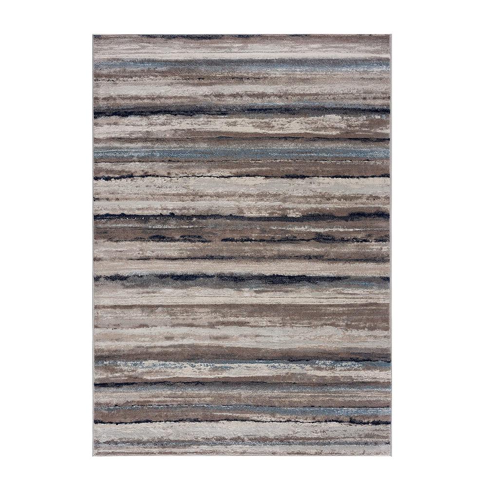 2’ x 10’ Blue and Beige Distressed Stripes Runner Rug Blue. Picture 9