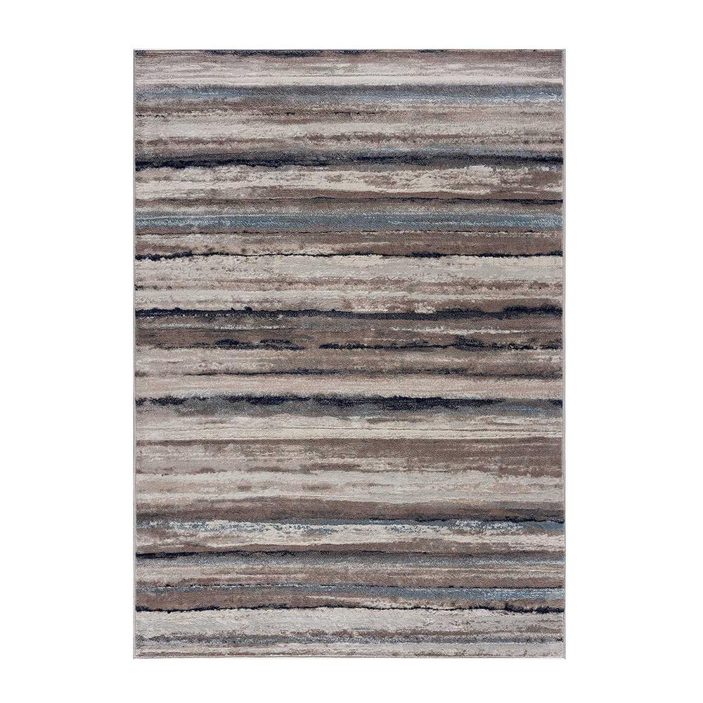 2’ x 15’ Blue and Beige Distressed Stripes Runner Rug Blue. Picture 9
