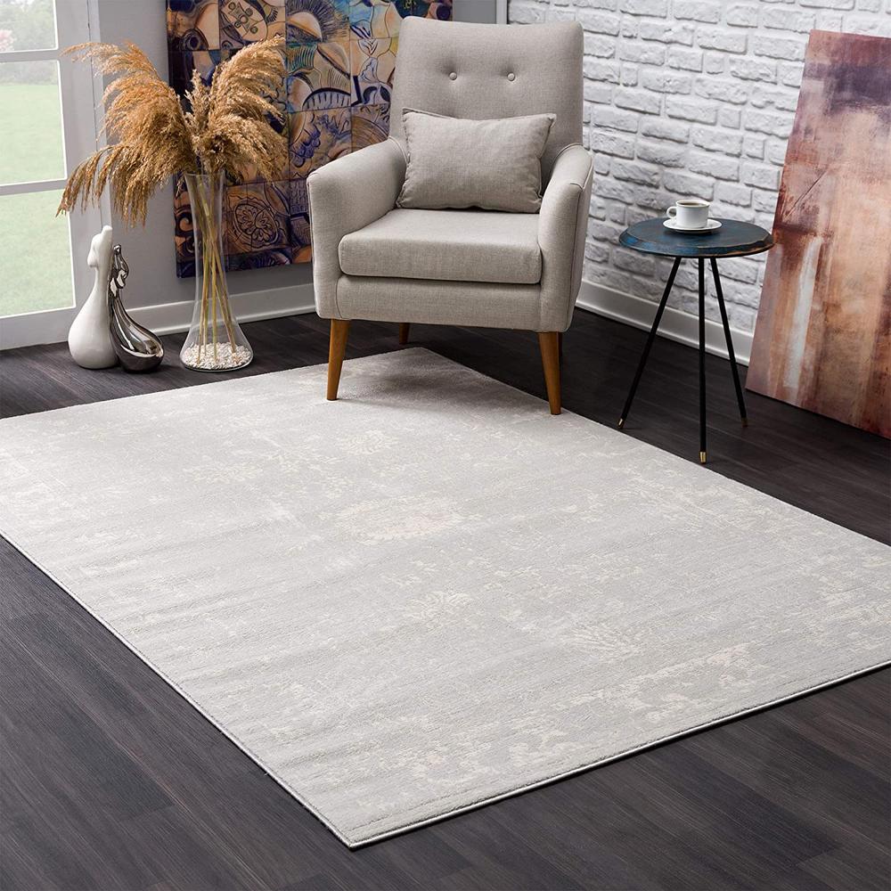 2’ x 8’ Modern Gray Distressed Runner Rug Grey. Picture 1