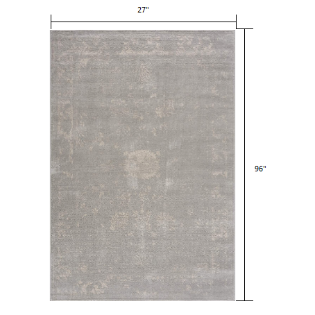 2’ x 8’ Modern Gray Distressed Runner Rug Grey. Picture 8