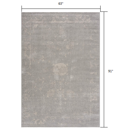 5’ x 8’ Modern Gray Distressed Area Rug Grey. Picture 8